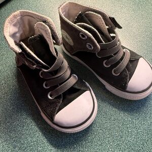 Classic Black High-Top Kids Sneakers